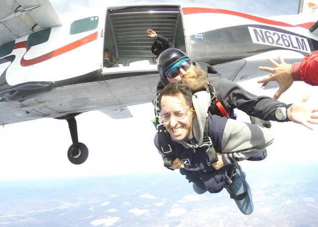 Skydiving plane jump